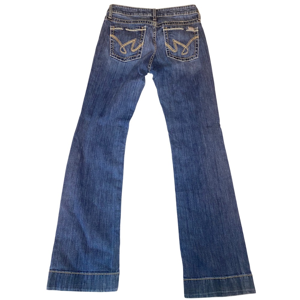 Cruel Denim Jayley Flare Jeans Womens 28/5 L Blue Excellent Contrast Stitch - Picture 2 of 9